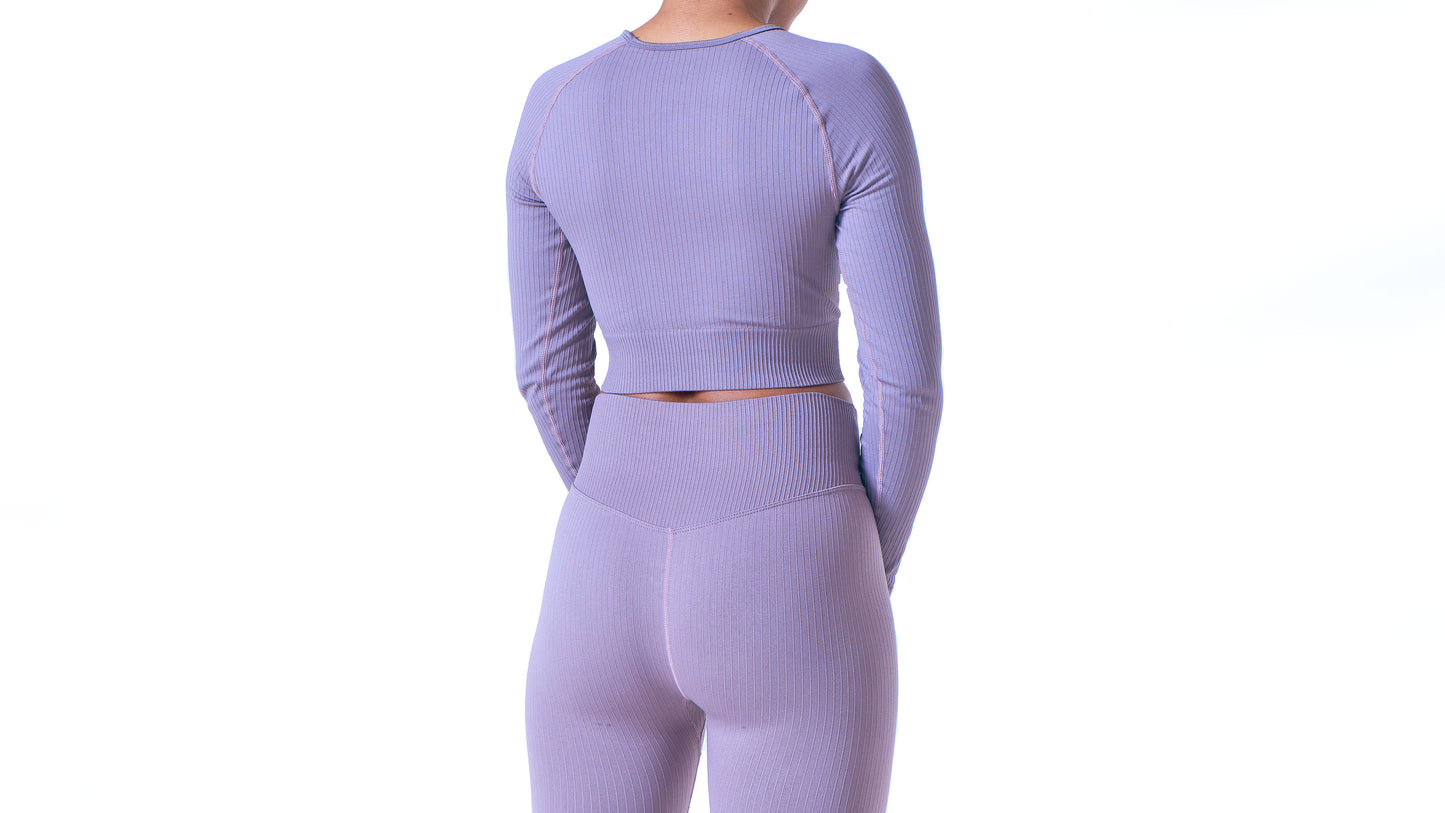 Empower Seamless Ribbed Crop Top - Lavender